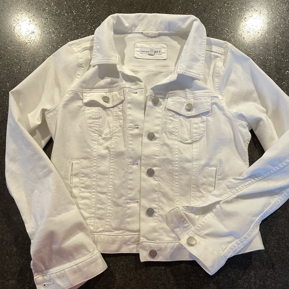 Loft white denim jacket size medium
